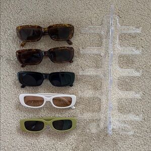 Stylish Rectangular Sunglasses Set WITH SUNGLASSES RACK